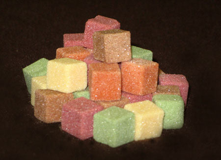 Mini-sized sugar cubes in autumn colors