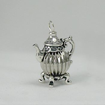 Sterling Silver Fluted Teapot Charm